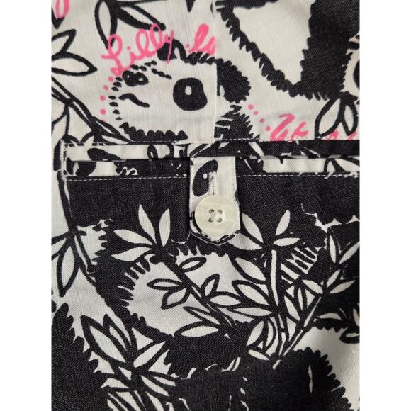 RARE Vintage Lilly Pulitzer Originals Pandamonium Panda WWF Resort Fit Pants, 6 - Picture 8 of 10
